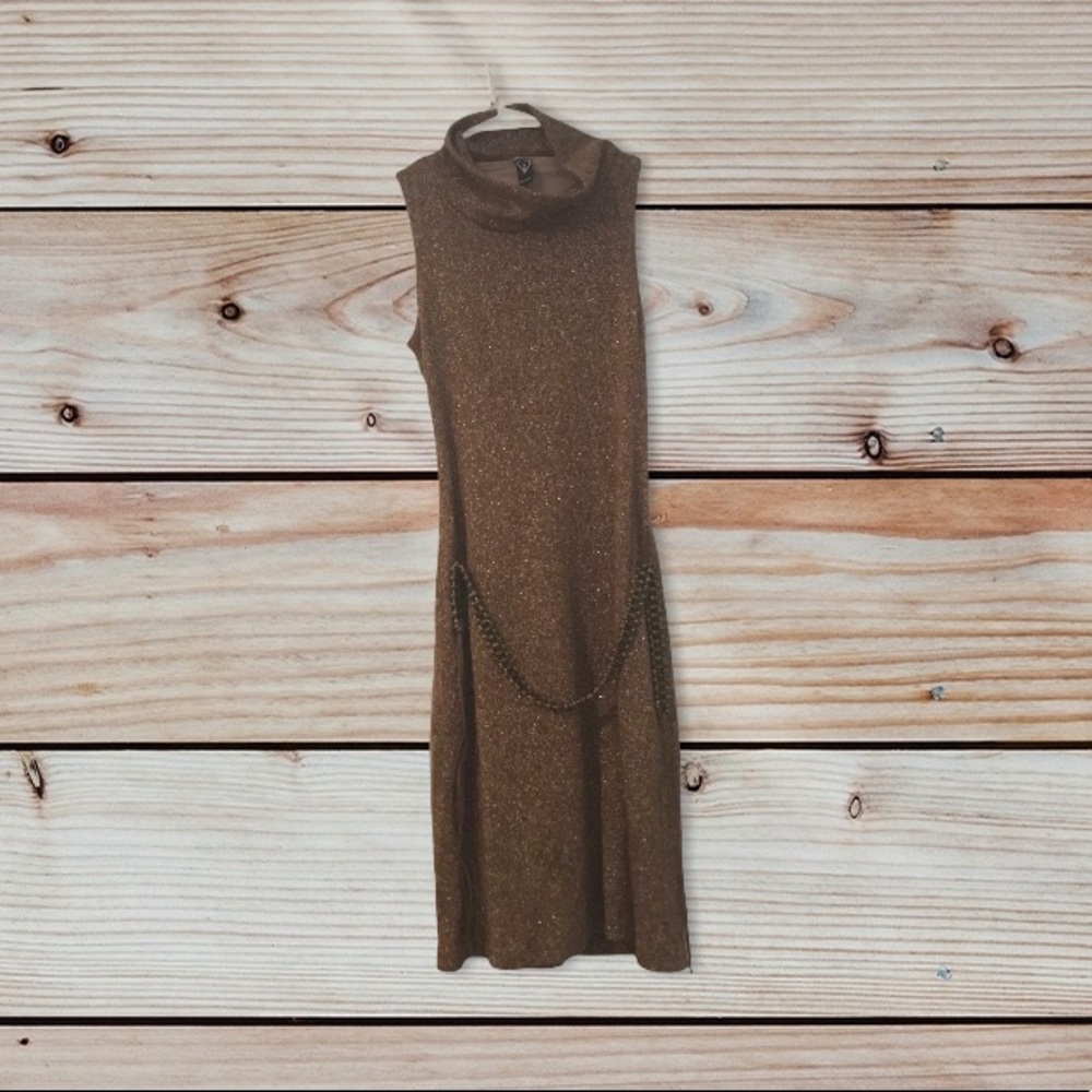 Windsor Golden Brown Midi Dress with Belt